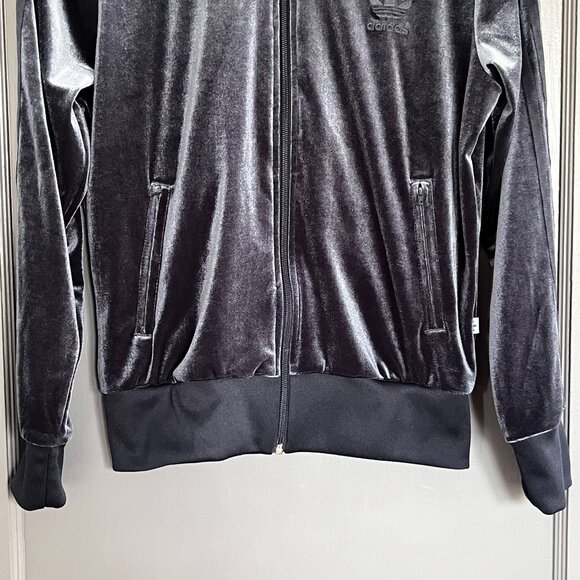 Adidas Originals Firebird Track Jacket Wms M Luxe Velvet Velour Ink Blue Trefoil - Picture 7 of 17